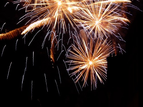 The fireworks celebrating the end of the Edinburgh International Festival